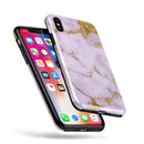 Purple Marble & Digital Gold Foil V9 - iPhone X Swappable Hybrid Case