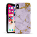 Purple Marble & Digital Gold Foil V9 - iPhone X Swappable Hybrid Case