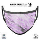 Purple Marble & Digital Silver Foil V10 - Made in USA Mouth Cover Unisex Anti-Dust Cotton Blend Reusable & Washable Face Mask with Adjustable Sizing for Adult or Child