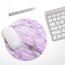 Purple Marble & Digital Silver Foil V10// WaterProof Rubber Foam Backed Anti-Slip Mouse Pad for Home Work Office or Gaming Computer Desk