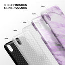 Purple Marble & Digital Silver Foil V10 - iPhone X Swappable Hybrid Case