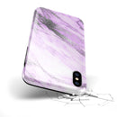 Purple Marble & Digital Silver Foil V10 - iPhone X Swappable Hybrid Case