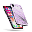 Purple Marble & Digital Silver Foil V10 - iPhone X Swappable Hybrid Case