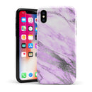 Purple Marble & Digital Silver Foil V10 - iPhone X Swappable Hybrid Case