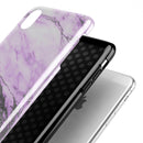 Purple Marble & Digital Silver Foil V10 - iPhone X Swappable Hybrid Case
