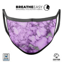 Purple Marble & Digital Silver Foil V1 - Made in USA Mouth Cover Unisex Anti-Dust Cotton Blend Reusable & Washable Face Mask with Adjustable Sizing for Adult or Child