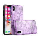 Purple Marble & Digital Silver Foil V1 - iPhone X Swappable Hybrid Case