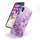 Purple Marble & Digital Silver Foil V1 - iPhone X Swappable Hybrid Case