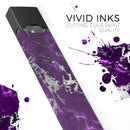 Purple Marble & Digital Silver Foil V2 - Premium Decal Protective Skin-Wrap Sticker compatible with the Juul Labs vaping device