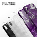 Purple Marble & Digital Silver Foil V2 - iPhone X Swappable Hybrid Case