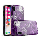 Purple Marble & Digital Silver Foil V2 - iPhone X Swappable Hybrid Case