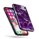 Purple Marble & Digital Silver Foil V2 - iPhone X Swappable Hybrid Case