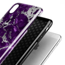 Purple Marble & Digital Silver Foil V2 - iPhone X Swappable Hybrid Case