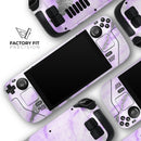 Purple Marble & Digital Silver Foil V3 // Full Body Skin Decal Wrap Kit for the Steam Deck handheld gaming computer