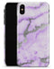 Purple Marble & Digital Silver Foil V3 - iPhone X Clipit Case