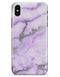 Purple Marble & Digital Silver Foil V3 - iPhone X Clipit Case