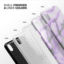Purple Marble & Digital Silver Foil V3 - iPhone X Swappable Hybrid Case