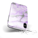 Purple Marble & Digital Silver Foil V3 - iPhone X Swappable Hybrid Case