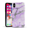 Purple Marble & Digital Silver Foil V3 - iPhone X Swappable Hybrid Case