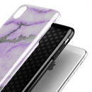 Purple Marble & Digital Silver Foil V3 - iPhone X Swappable Hybrid Case