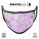 Purple Marble & Digital Silver Foil V4 - Made in USA Mouth Cover Unisex Anti-Dust Cotton Blend Reusable & Washable Face Mask with Adjustable Sizing for Adult or Child