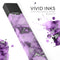 Purple Marble & Digital Silver Foil V6 - Premium Decal Protective Skin-Wrap Sticker compatible with the Juul Labs vaping device