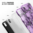 Purple Marble & Digital Silver Foil V6 - iPhone X Swappable Hybrid Case