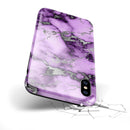 Purple Marble & Digital Silver Foil V6 - iPhone X Swappable Hybrid Case
