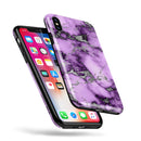 Purple Marble & Digital Silver Foil V6 - iPhone X Swappable Hybrid Case