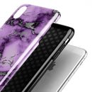 Purple Marble & Digital Silver Foil V6 - iPhone X Swappable Hybrid Case