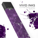 Purple Marble & Digital Silver Foil V7 - Premium Decal Protective Skin-Wrap Sticker compatible with the Juul Labs vaping device