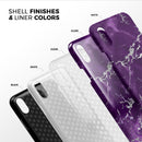 Purple Marble & Digital Silver Foil V7 - iPhone X Swappable Hybrid Case