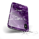 Purple Marble & Digital Silver Foil V7 - iPhone X Swappable Hybrid Case