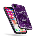 Purple Marble & Digital Silver Foil V7 - iPhone X Swappable Hybrid Case