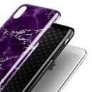 Purple Marble & Digital Silver Foil V7 - iPhone X Swappable Hybrid Case