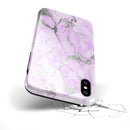 Purple Marble & Digital Silver Foil V8 - iPhone X Swappable Hybrid Case