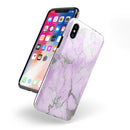 Purple Marble & Digital Silver Foil V8 - iPhone X Swappable Hybrid Case