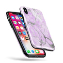 Purple Marble & Digital Silver Foil V8 - iPhone X Swappable Hybrid Case