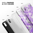 Purple Marble & Digital Silver Foil V9 - iPhone X Swappable Hybrid Case