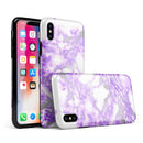 Purple Marble & Digital Silver Foil V9 - iPhone X Swappable Hybrid Case