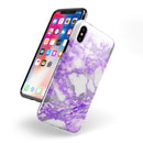 Purple Marble & Digital Silver Foil V9 - iPhone X Swappable Hybrid Case