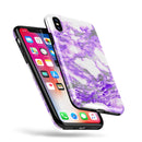 Purple Marble & Digital Silver Foil V9 - iPhone X Swappable Hybrid Case