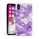Purple Marble & Digital Silver Foil V9 - iPhone X Swappable Hybrid Case