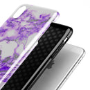 Purple Marble & Digital Silver Foil V9 - iPhone X Swappable Hybrid Case