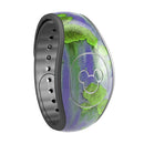 Purple Metal with Lime Green Rust - Decal Skin Wrap Kit for the Disney Magic Band