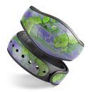 Purple Metal with Lime Green Rust - Decal Skin Wrap Kit for the Disney Magic Band