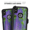 Purple Metal with Lime Green Rust - Skin Kit for the iPhone OtterBox Cases