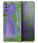 Purple Metal with Lime Green Rust - Skin-Kit for the Samsung Galaxy S-Series S20, S20 Plus, S20 Ultra , S10 & others (All Galaxy Devices Available)