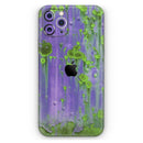 Purple Metal with Lime Green Rust - Protective Skin Wrap & Decal – Compatible with iPhone SE to iPhone 17 Pro Max (All Models)