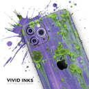 Purple Metal with Lime Green Rust - Protective Skin Wrap & Decal – Compatible with iPhone SE to iPhone 17 Pro Max (All Models)